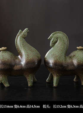 西安唐马纪念品马上有钱简约创意招财陶瓷公室装饰摆件客厅桌面