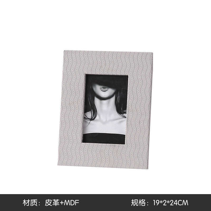 摆件现代简约衣帽家居相框装饰风样板房床头柜 创意组合皮革ins间