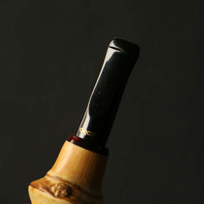 精品纯手工精磨天然双节筇竹小烟嘴不带过滤竹制小烟斗把玩小烟具