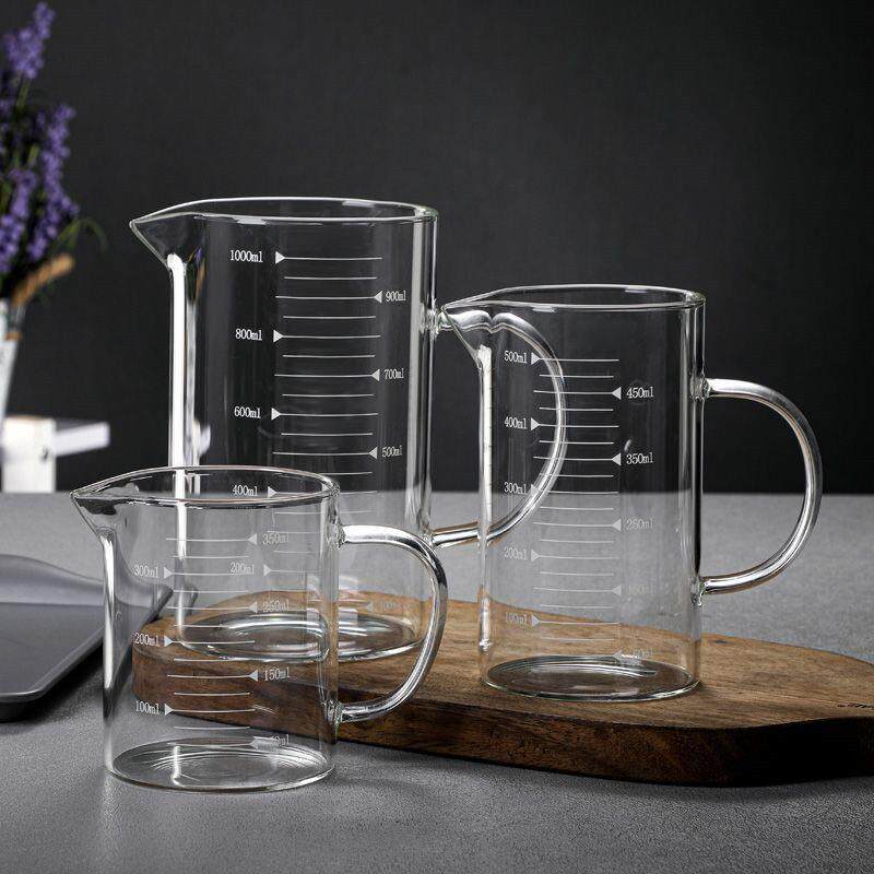 耐热玻璃计量杯厨房微波专用烘焙刻度杯烧杯明火加热不腐蚀牛奶杯