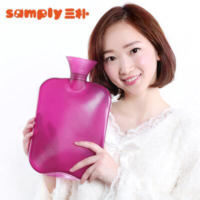 samply三朴 PVC橡胶热水袋充水 暖水袋大号防爆冲注水暖手袋宝宝