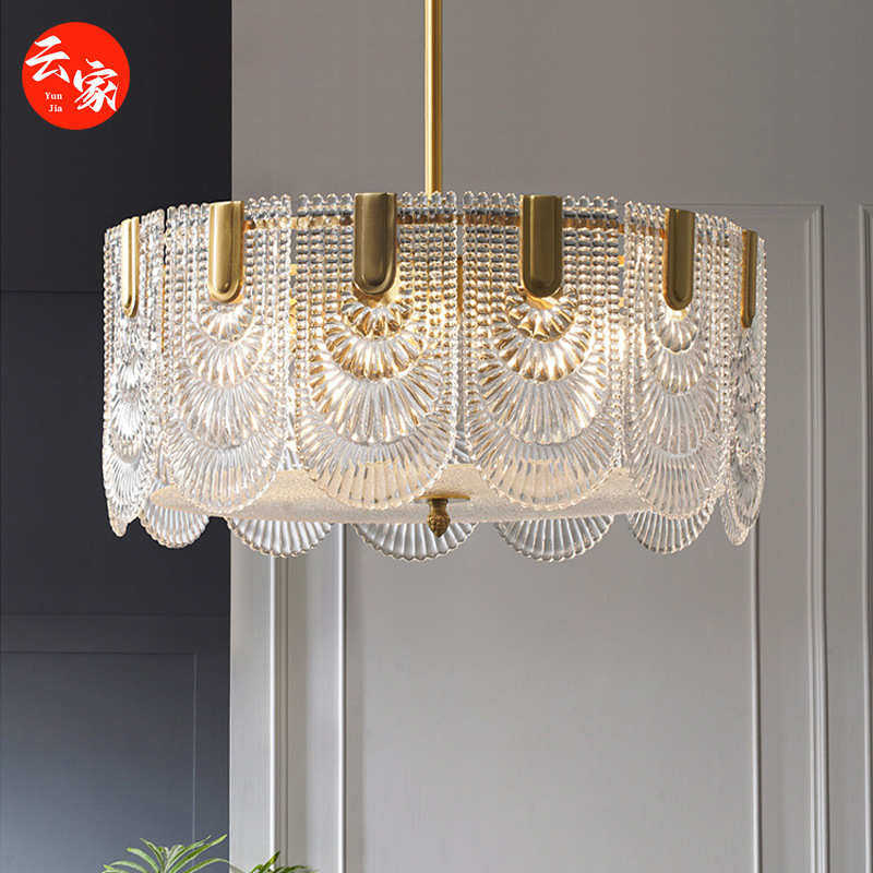 法式全铜水晶吊灯客厅餐厅复古宫廷浪漫设计师风格后现代玻璃吊灯,家装灯饰光源,客厅吊灯,淘宝优惠券,粉丝福利购,淘宝优惠卷