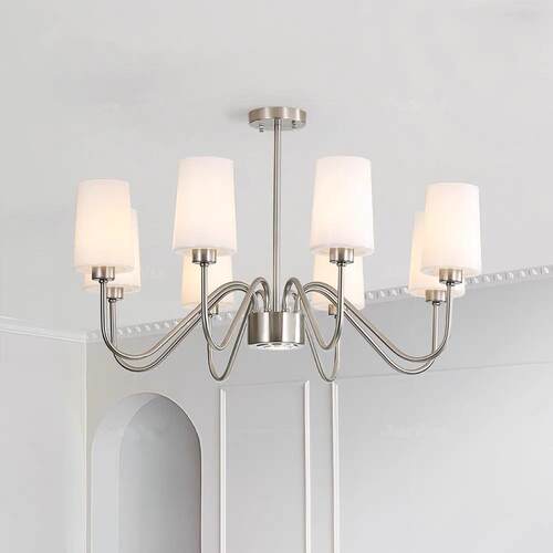 客厅吊灯餐厅现代美式中古风卧室灯简约大气奶油风中山灯具