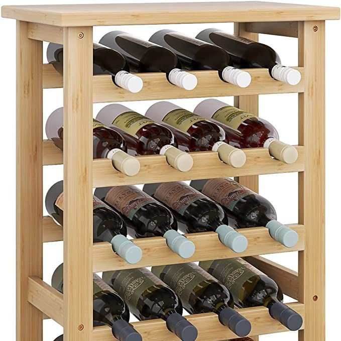 厂家直供多层竹制红酒收纳架可容纳28瓶红酒架大容量收纳