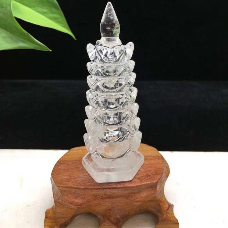 厂家直供东海白水晶九层 文昌塔水晶塔居家办公室 水晶塔摆件