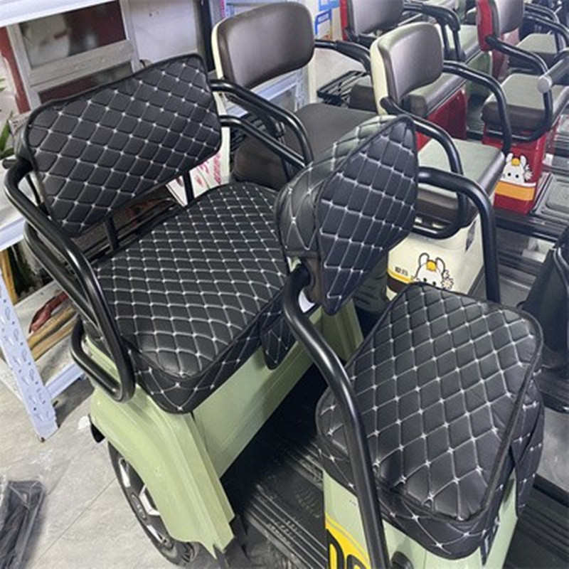 适用艾美达c16电动三轮车座套专车专用坐垫套亚麻皮革防水坐垫套