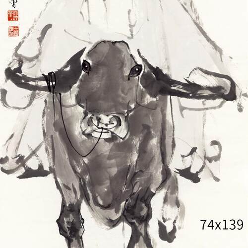 艺术微喷书画装裱复制人物老子名人国画书房玄关装饰挂画画芯