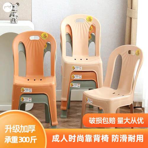 加厚塑料小凳子家用椅子靠背椅大人茶几矮椅换鞋凳客厅坐凳洗澡凳
