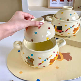 治愈系奶油风一人食砂锅可明火燃气砂锅家用石锅煲仔饭泡面锅汤锅