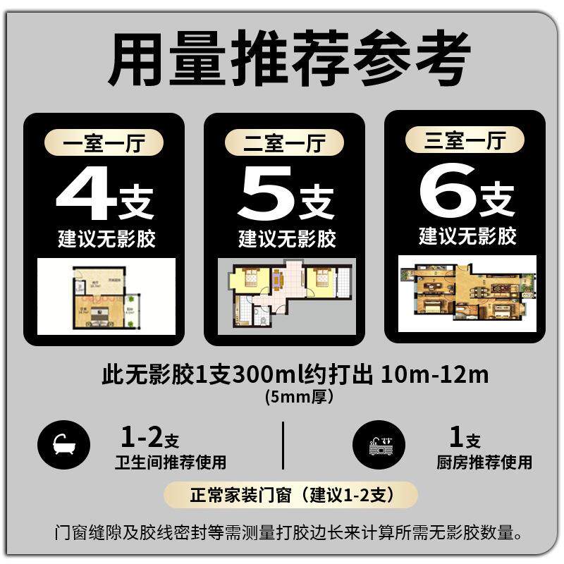 快干型墙面全透明强力免钉胶防水粘高度透明水晶无影胶玻璃胶