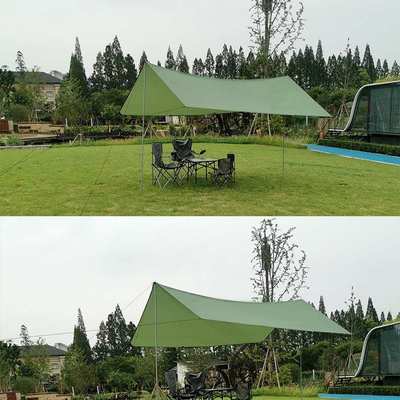防雨天雨棚遮阳凉棚户外露营棚防晒六角幕布四角野外沙滩超轻超大