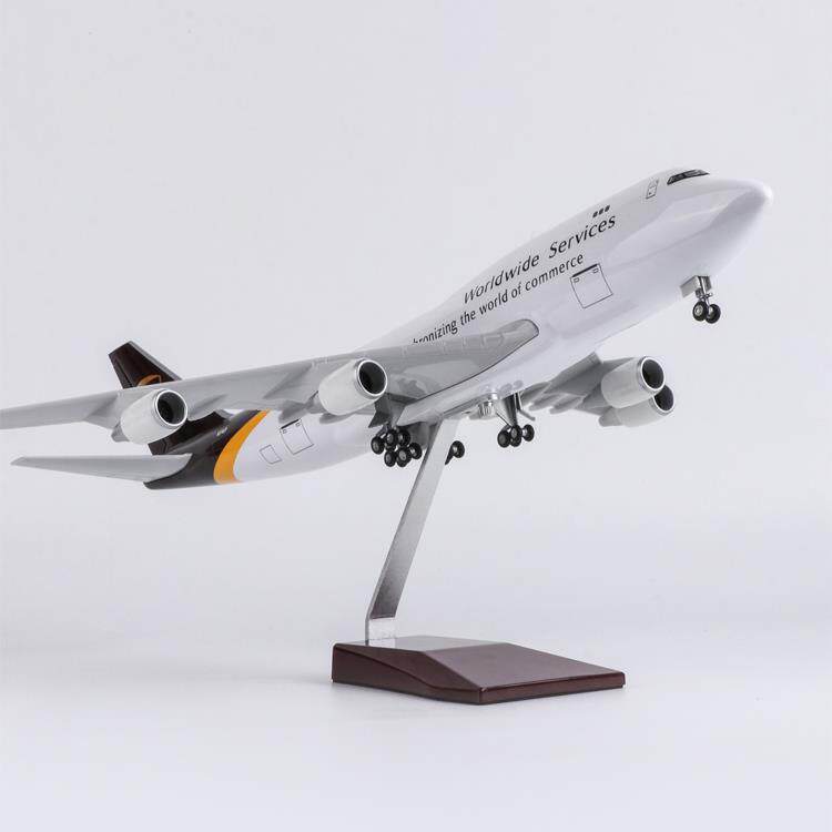 轮式人工Ups波音747-400民用航空货机模型装饰品礼品礼品货童