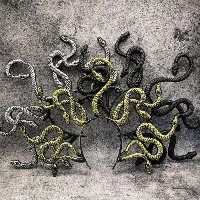 Halloween Terrifying Snake Maiden Medusa Headwear Headbands - 实物图