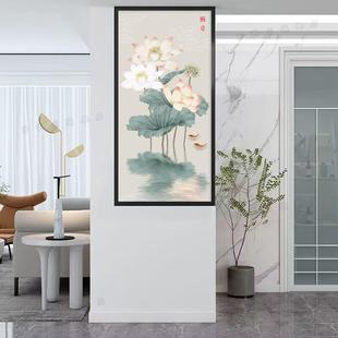 新中式艺术玻璃隔断半墙卫生间客厅2025玄关高端双面磨砂屏风荷花