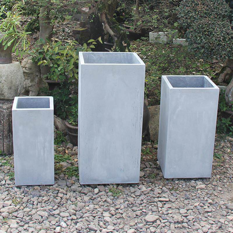 户外水泥花盆方形新款简约落地盆客厅阳台庭院商场绿植镁泥花箱