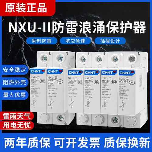 正泰防雷浪涌保护器2P电源避雷器家用220v电涌模块4P40KA三相380v