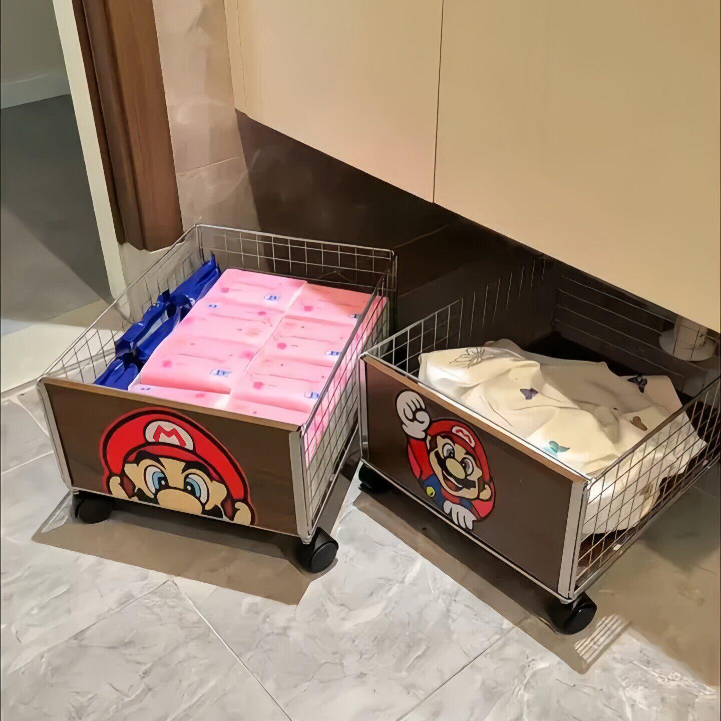 可移动脏衣篮家用洗漱台袜子收纳筐万向滑轮小推车置物架洗衣篮子