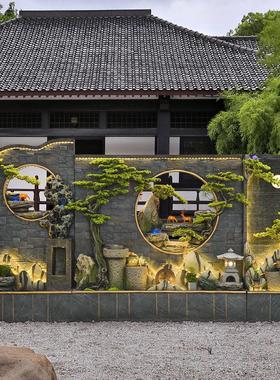 水幕墙假山流水屏风客厅室内办公室摆件玄关隔断创意造景庭院户外