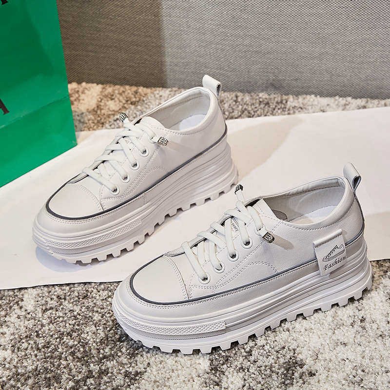 小白鞋女2022新款春季免系鞋带单鞋女厚底一脚蹬女鞋内增高松糕鞋,女鞋,深口单鞋,淘宝优惠券,粉丝福利购,淘宝优惠卷