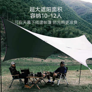 黑鹿云荫黑胶涂银天幕户外露营野餐帐篷六角超大防雨防晒遮阳棚