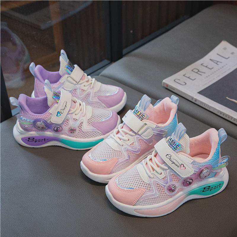 女童闲225运动鞋2024春秋大童儿子童鞋宝宝休鞋小女孩公款主鞋