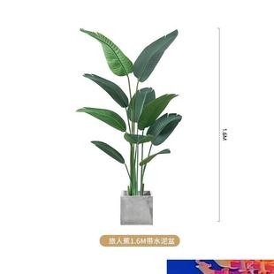 包邮 真绿色植物假植物造景装 饰室内旅人蕉盆栽生龟背叶北欧客厅摆