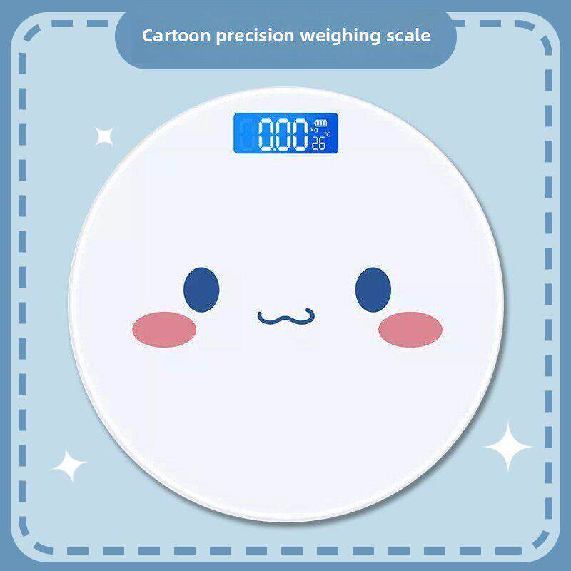 卡通人体秤耐用小型家用体重秤可爱的肉桂狗女孩宿舍特殊称重数字