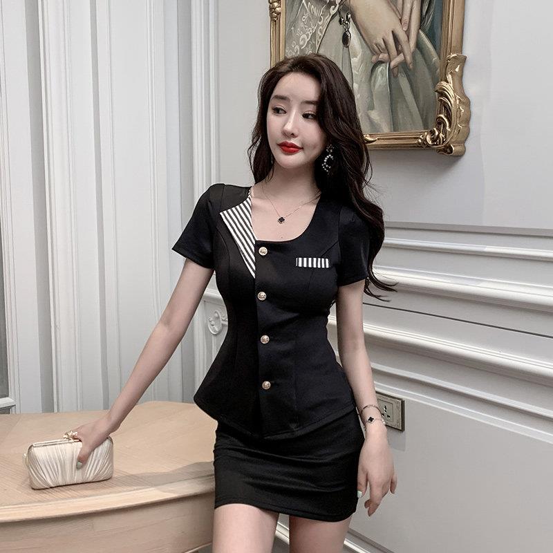 足疗店工作服2025新款女套装性感显瘦KTV酒店美容师足浴技师服夏