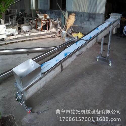 移动式无轴蛟龙送料机 粮食矿砂粉状颗粒上料机 单管式粉尘提升机