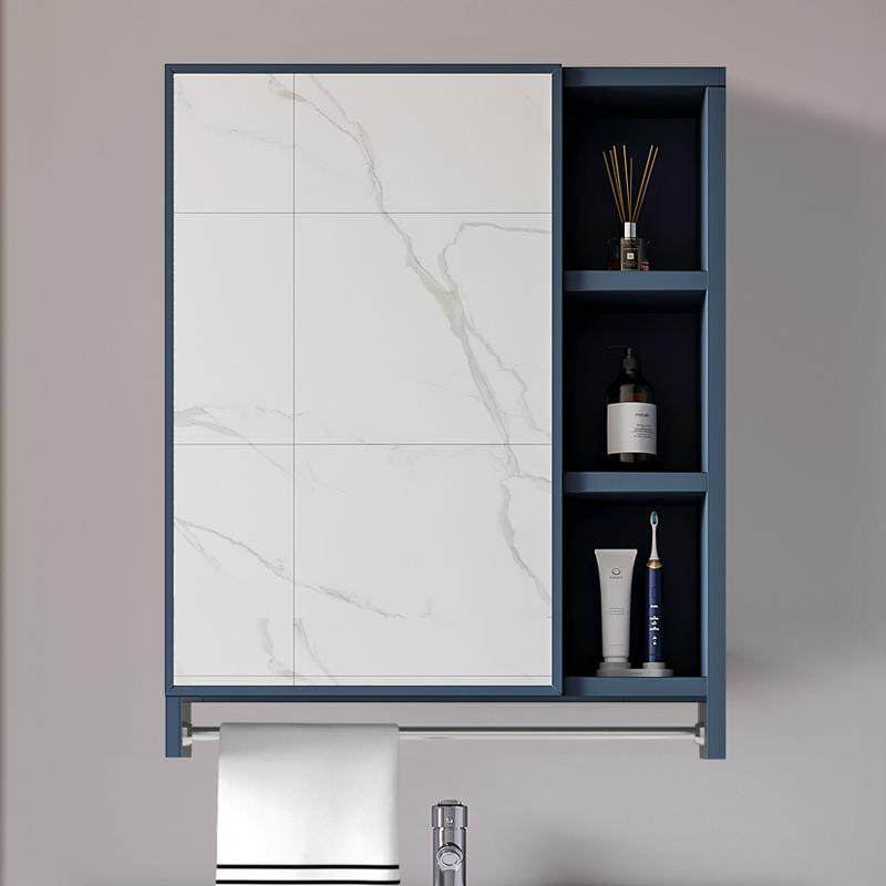 太空铝浴室镜柜镜子洗手间储物壁挂卫生间厕所镜箱挂墙式现代简约