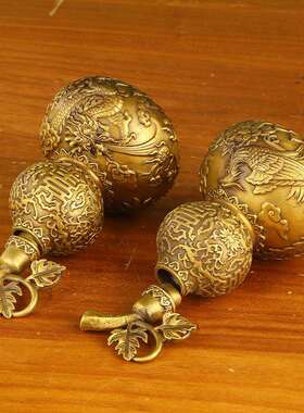 厂带家龙167凤铜葫芦上开口开盖居葫叶家芦摆件