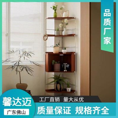 小素木作复古实木转角客厅墙角展示三角柜卧室小户型角落柜置物架