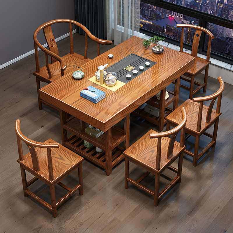 实木茶桌椅子组合新中式现代简约小户型家用客厅木茶台一体一整套,住宅家具,家用茶台/茶桌,淘宝优惠券,粉丝福利购,淘宝优惠卷