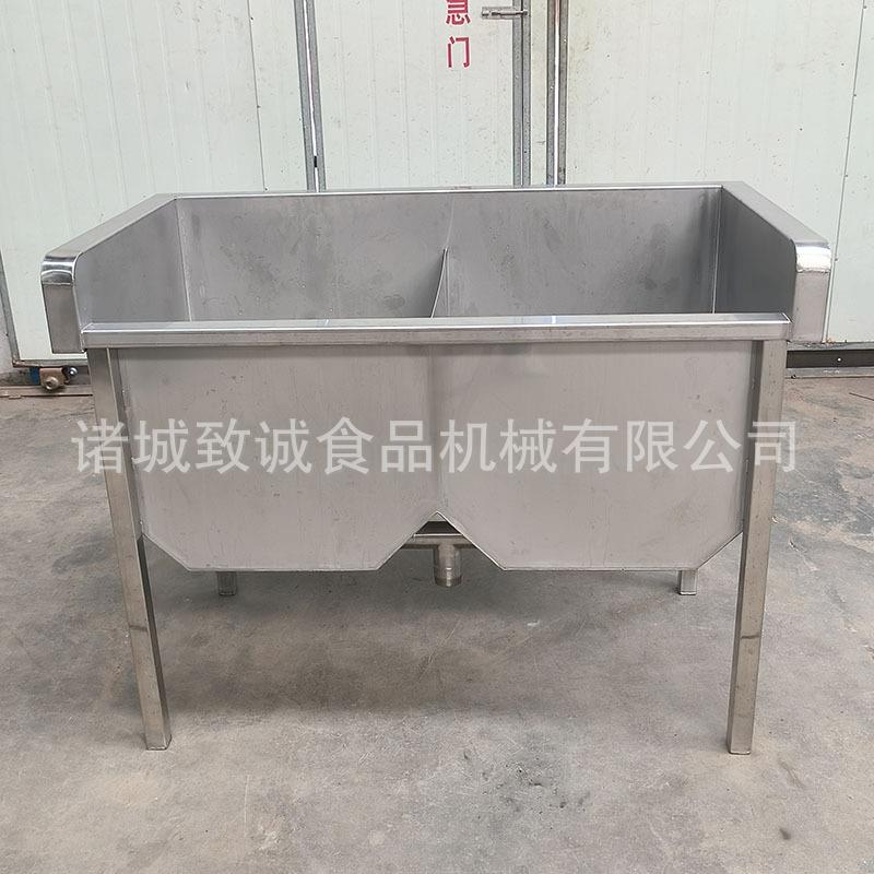 U型底双格清洗池现货 致诚多格清洗池 非标做不锈钢圆角浸泡槽