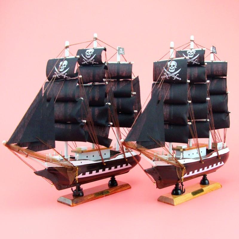 海盗船木质帆船模型 地中海风格木制帆船摆件工艺品家居装饰摆设 家居饰品 木雕 原图主图