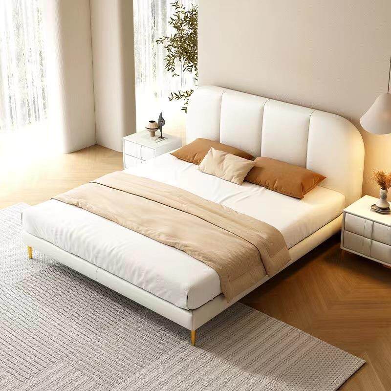 MG928改版法式床头板单买奶油风新款实木床头软包简约现代超薄单