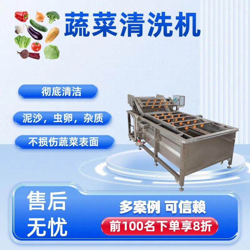 全自动高压喷淋式果蔬清洗机大型商用农药残留净化气泡清洗机