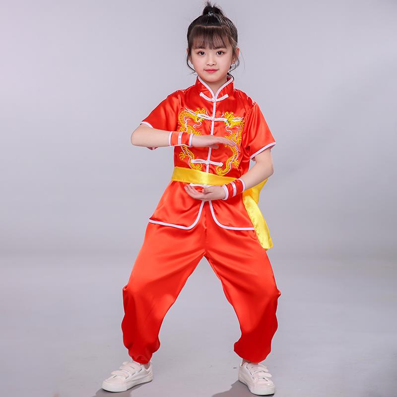 新款儿童武术演出服表演术服男女童长短练功袖服太极服幼儿武舞蹈