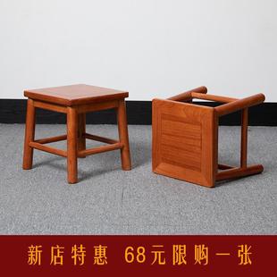 红木小方凳刺猬紫檀原木换鞋凳茶几凳花梨木中式东非酸枝茶台板凳