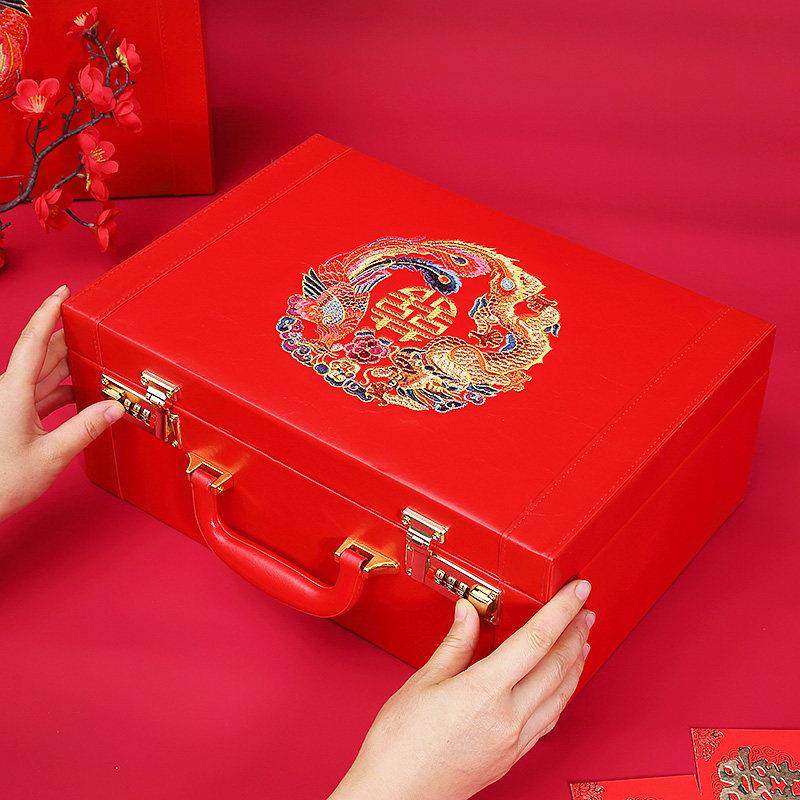 礼金箱彩礼箱彩礼钱盒子礼盒中国风嫁妆箱钱箱子新娘红皮箱陪嫁箱,节庆用品/礼品,红包/利是封,淘宝优惠券,粉丝福利购,淘宝优惠卷