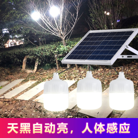 太阳能充电灯泡户外庭院节能超亮室内阳台照明一拖二LED室内挂灯