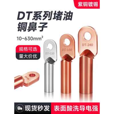铜鼻Dt端子排电缆连接器镀锡线耳10/16/25/35/50/70-630平方米