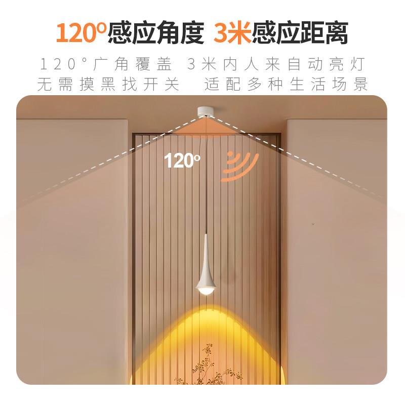 人体感应落日夕阳 灯HQ-AD217入户照玄关小吊灯卧室床头可升降氛