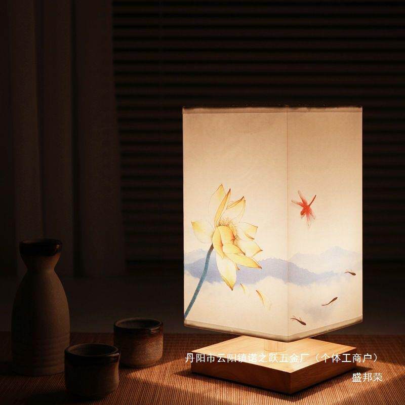 厂家直销风风简约创意小夜灯卧室温馨床头网红新中式木头