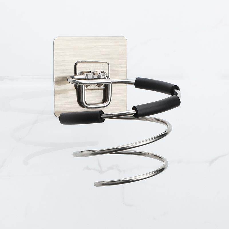 【加厚免打孔】不锈钢吹风机架盆桶架家用发廊浴室吹风筒架挂钩架