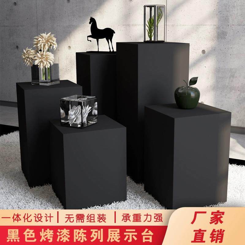 黑色烤漆展示台服装模特地台橱窗陈列柜商业展会展览家用手办展台