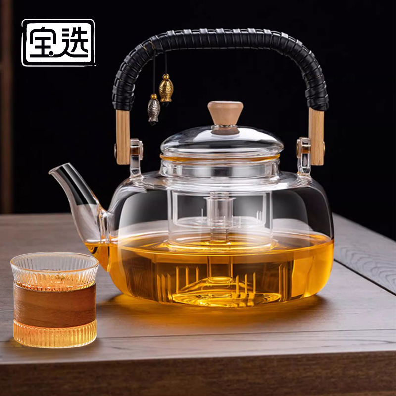 玻璃煮茶壶2024新款高端加厚烧水壶养生专用茶壶耐高温煮茶电陶炉