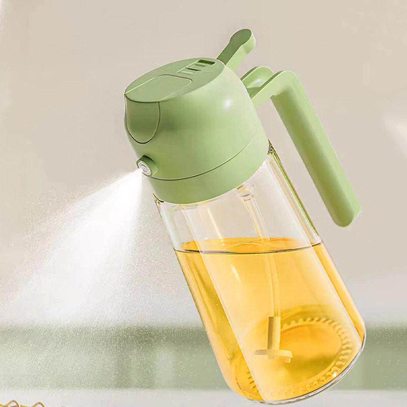 紫丁香油壶玻璃喷油壶不挂油家用雾化喷油瓶厨房用品大容量喷倒两