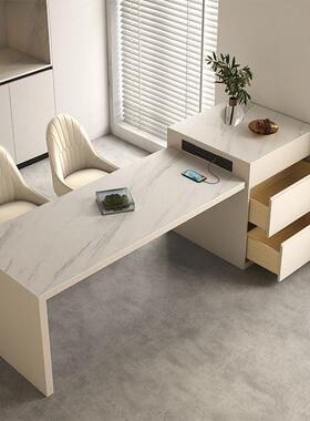 奶油桌风岛台餐一岩体可伸缩多能板中功RDF岛台极简约家用小户型