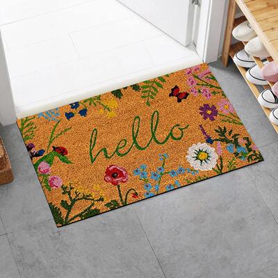 Thin Non-slip Floor Rug Mat, Durable Welcome Doormat Outdoor